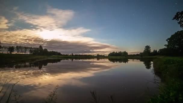 Static Shot Sunset Starry Night Timelapse Evening Time Royalty Free Stock Footage