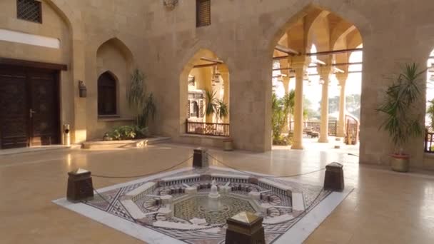 Fountain Marble Building Azhar Park Paradise Cairo — Stock Video