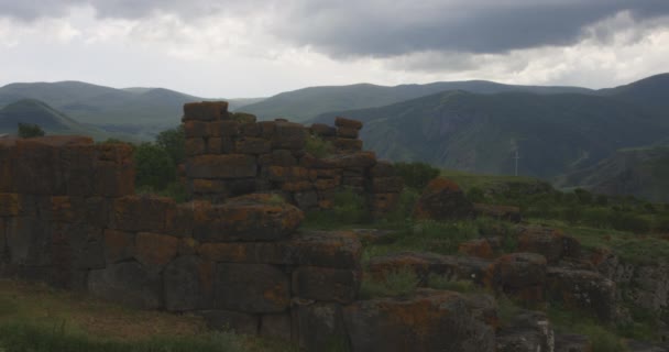 Ruinen Megaliter Festungen Bedeckt Von Moos Und Flechten Auf Einer — Stockvideo