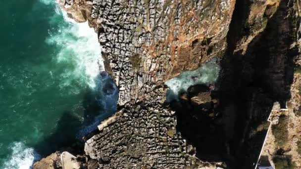 Static Top Aerial Boca Inferno Hell Mouth Sea Cliffs — Videoclip de stoc