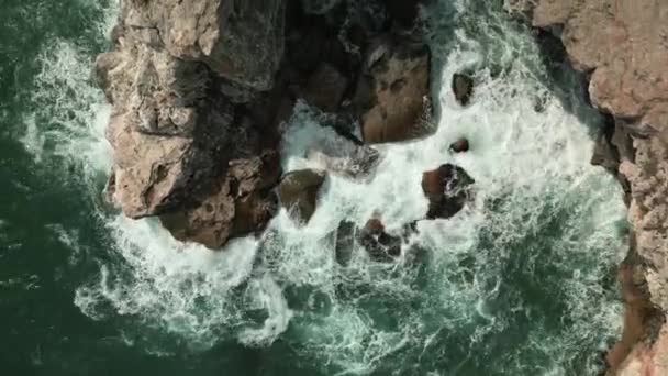 Čistý Neznečištěný Oceán Mořská Voda Vzduch Dron Shora Dolů Moře — Stock video