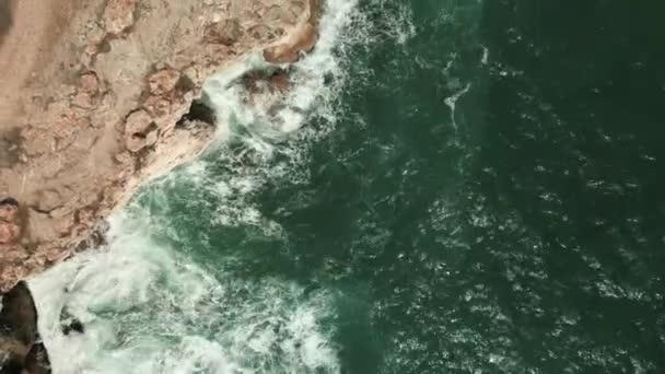 Bulgaria Tyulenovo Beach Aerial View Scenic Seascape Rocky Cliff — Stock Video