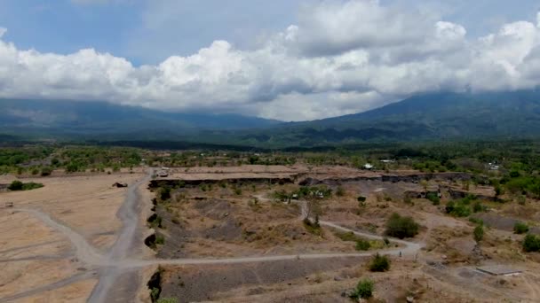 Catena Montuosa Nuvolosa Paesaggio Della Savana Nell Isola Bali Vista — Video Stock