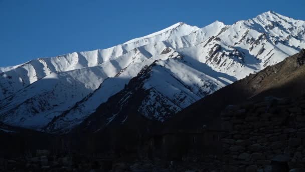 Κοιλάδα Panjshir Στο Αφγανιστάν Ανατολή Του Ήλιου Timelapse Του Χωριού — Αρχείο Βίντεο