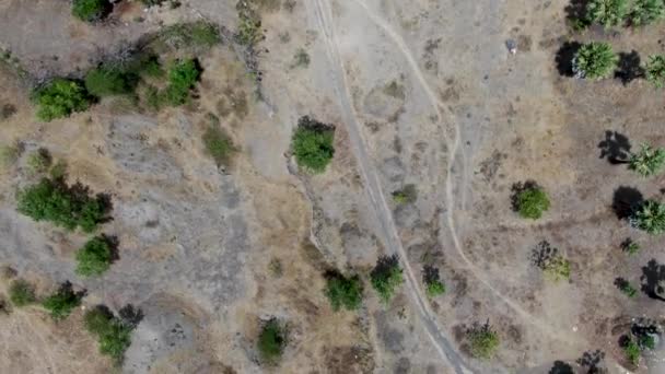 Desert Landscape Bali Island Savannah Aerial Top View — Stock Video