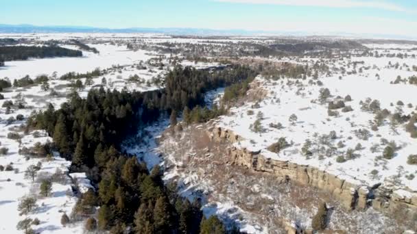 Beautiful Drone Shot Castlewood Canyon Colorado Usa Klidné Letecké Záběry — Stock video