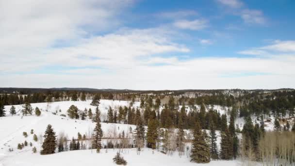 Drone Aerial Vídeo Hermoso Campo Nevado Estados Unidos América — Vídeo de stock