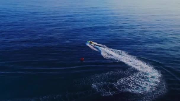 Luchtfoto Van Jetski Middellandse Zee — Stockvideo