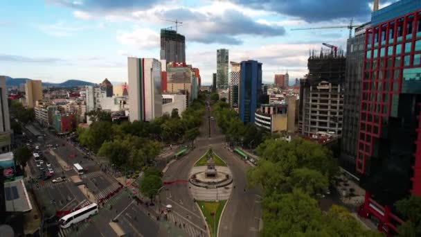 Meksika Daki Paseo Reforma Gün Batımına Doğru Inerken Çekildi — Stok video