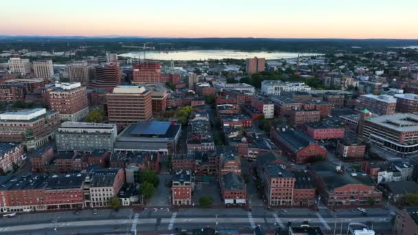 Congress Street Centro Portland Maine Famosa Atracción Turística Nueva Inglaterra — Vídeos de Stock