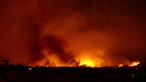 Time Lapse Vents Cordes Ventilateur Fumée Flammes Feu Forêt Menaçant — Video