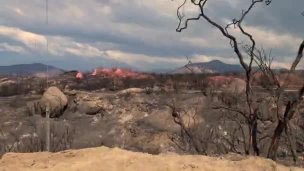 Pov Din Mașină Peisaj Devastator Zonei Arse Fairview Incendiu Aftermath — Videoclip de stoc