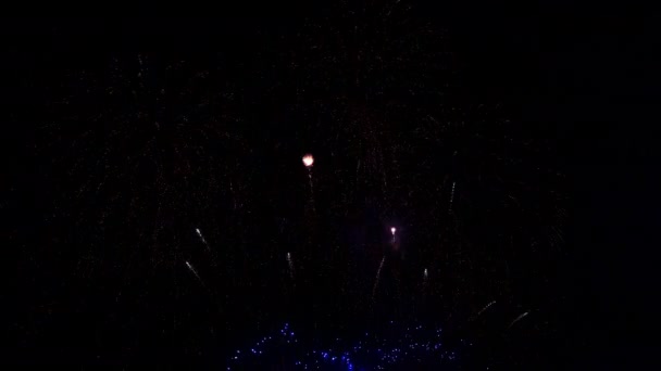 Fireworks Sky Night Festival Birthday New Year Celebration Full Frame — Stock Video