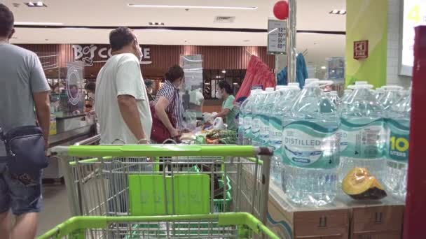 Het Kassa Register Metro Supermarkt Ayala Mall Cebu City Filippijnen — Stockvideo
