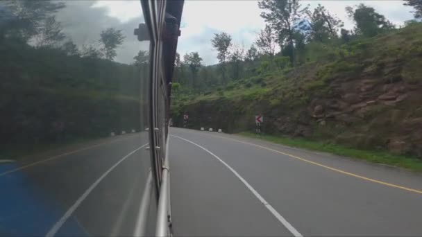 Kinematický Pohled Vystřelil Okna Autobusu Srí Lance — Stock video