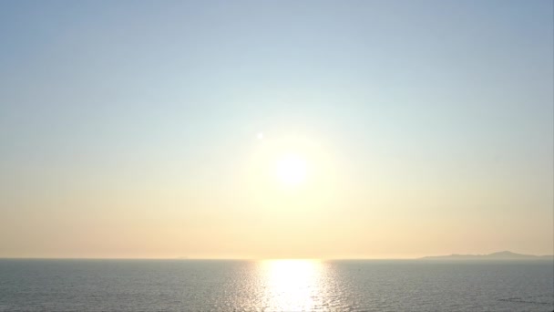 Golden Hour Sunlight Caribbean Sea Horizon Fluu Frame — Vídeo de stock