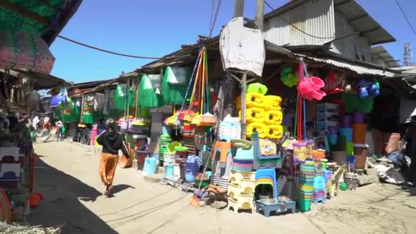 Verschillende Opnamen Van Een Lokale Markt Buitenwijken Van Addis Abeba — Stockvideo