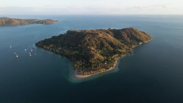 Luftaufnahme Des Ozeans Und Der Malerischen Insel Lombok Indonesien Sommer — Stockvideo