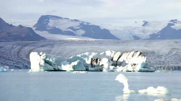 Jkulsrand Buzul Gölü Manzarası Kuzey Avrupa Karlı Kış Manzarası Ile — Stok video