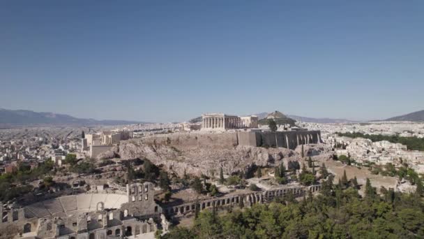 アテネの象徴的な観光名所 ギリシャ アクロポリス世界遺産 — ストック動画