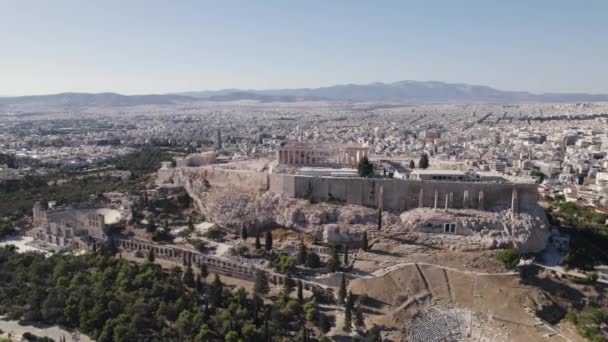 Aerial View Acropolis Athens Greece Circle Dolly Establishing Shot — Vídeos de Stock