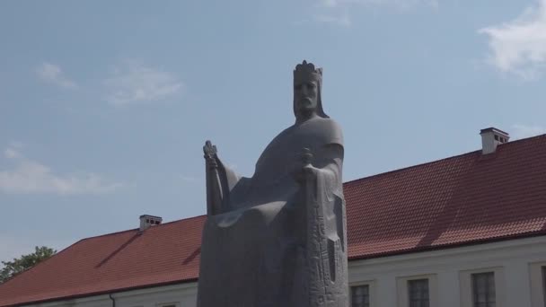 Duke Lithuania Statue Vilnius City Center — Vídeos de Stock