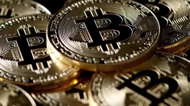 Bitcoin Fondo Una Criptomoneda — Vídeos de Stock