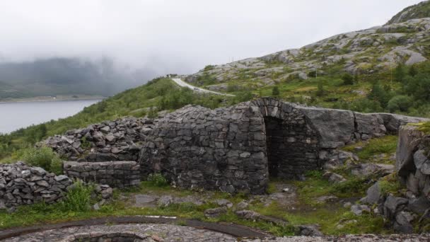 Tweede Wereldoorlog Oud Duits Maakte Bunkers Noord Noorwegen Atlantische Muur — Stockvideo