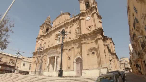 Parochiekerk Van Saint Joseph Msida Malta Slow Motion Beelden — Stockvideo