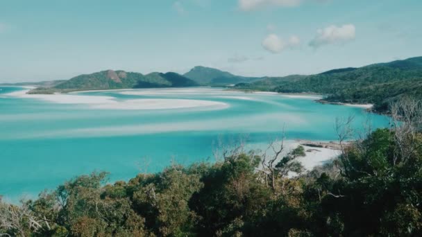 Schöne Landschaft Mit Wirbelndem Strand Und Kristallklarem Blauen Wasser Australien — Stockvideo