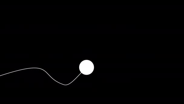 白い点画のベクトルアニメーション滑らかな線図 ランダムな動き 黒の背景 — ストック動画