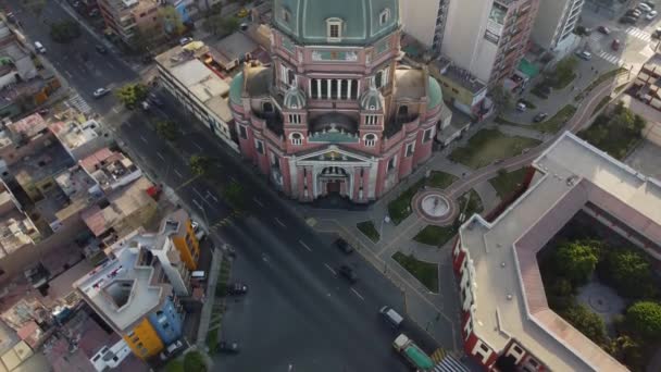 Дрони Відео Про Церкву Лімі Перу Дрони Завивають Великій Висоті — стокове відео