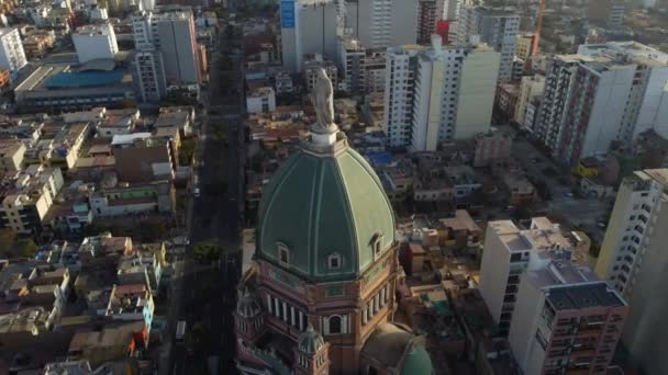 Drone Video Iglesia Más Alta Lima Perú Llama Iglesia Del — Vídeo de stock