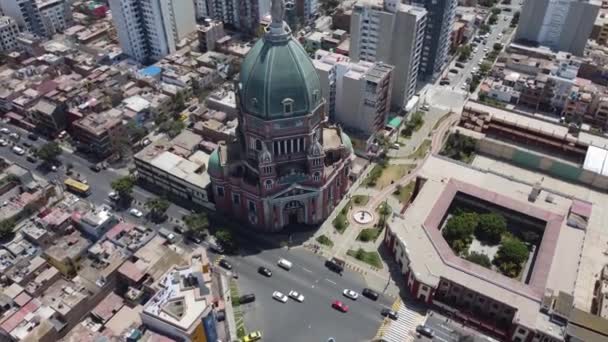 Drone Video Una Chiesa Lima Perù Nel Quartiere Della Magdalena — Video Stock