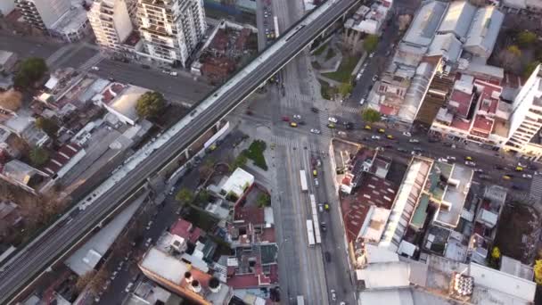 Снимок Высоты Птичьего Полета Проспекта Хуана Хусто Кордовы Буэнос Айресе — стоковое видео