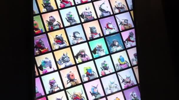 Нематеріальні Токени Nft Можна Побачити Комерційній Виставці Цифрового Мистецтва Продажу — стокове відео