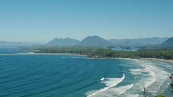 Vue Panoramique Sur Cox Beach Sur Île Vancouver Par Une — Video