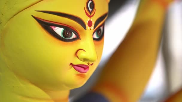 Die Arbeit Den Götzen Von Durga Puja Geht Weiter — Stockvideo