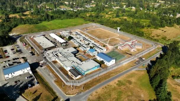 Luchtfoto Van Mission Institution Medium Security Canada Service Correctional Mission — Stockvideo