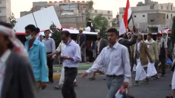 Movimiento Masas Durante Crisis Yemen 2011 Para Derrocar Ali Abdullah — Vídeo de stock