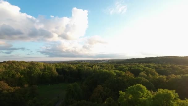 Lot Kinowy Nad Cudownym Krajobrazem Leśnym Morzem Bałtyckim Tle Podczas — Wideo stockowe