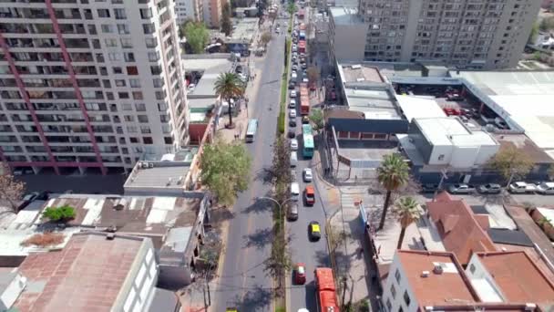Irrarazaval Avenue Santiagu Chile Hustým Provozem Pracovní Den — Stock video