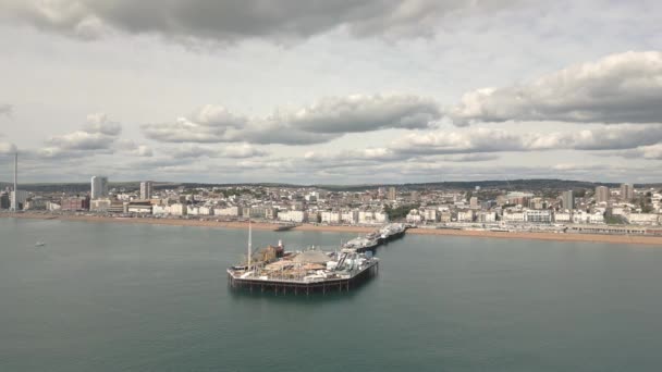 Brighton Pier Vue Mer Royaume Uni Photographie Aérienne — Video