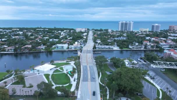 Luftaufnahme Von Boca Raton Florida Usa Verkehr Auf Der Palmetto — Stockvideo