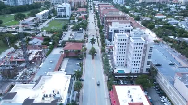 Aerial View Road Traffic Construction Site Boca Raton City Florida — Stok Video