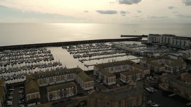 Letecká Fotografie Brighton Marina Pobřežní Oblasti Nachází Jižním Pobřeží Anglie — Stock video