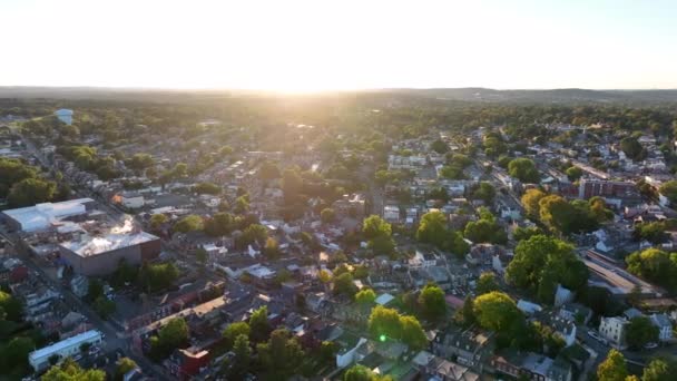 Aerial Shot Residential Town Pennsylvania Small Urban Area High Altitude — Stock Video