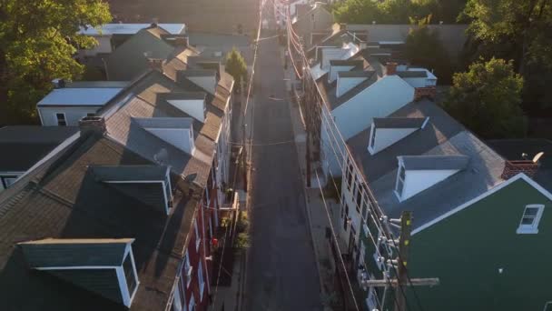 Letecký Záběr Úzké Uličky Městském Městě Zadní Uličce Amerického Města — Stock video