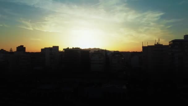 Вид Повітря Сонячне Світло Силуети Будівель Іспанському Середземноморському Узбережжі Drone — стокове відео