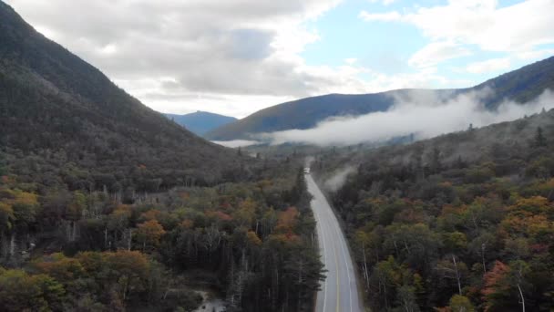 Luftaufnahmen Von Crawford Notch Den White Mountains Von New Hampshire — Stockvideo